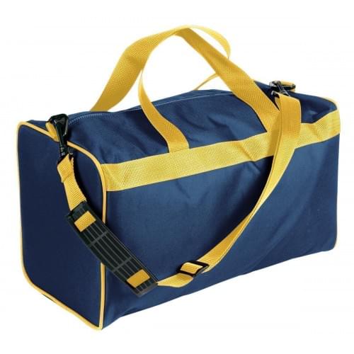 USA Made Nylon Poly Weekend Duffles, Navy-Gold, WLKX31AAW5
