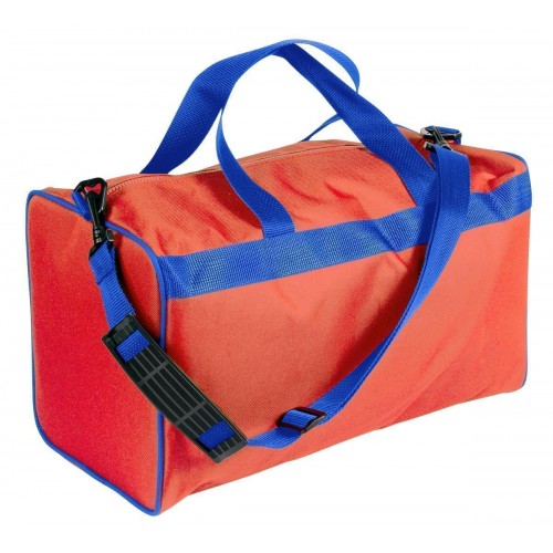 USA Made Nylon Poly Weekend Duffles, Orange-Royal Blue, WLKX31AAX3