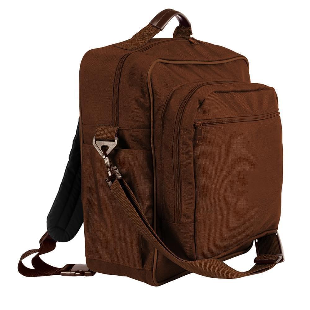 USA Made Poly Daypack Rucksacks, Brown-Brown, 1070-APS