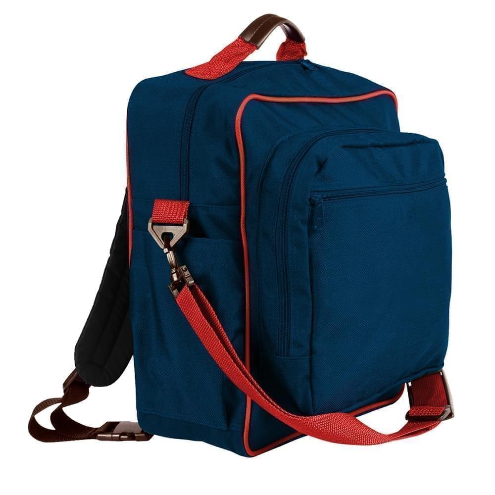 USA Made Poly Daypack Rucksacks, Navy-Red, 1070-AW2