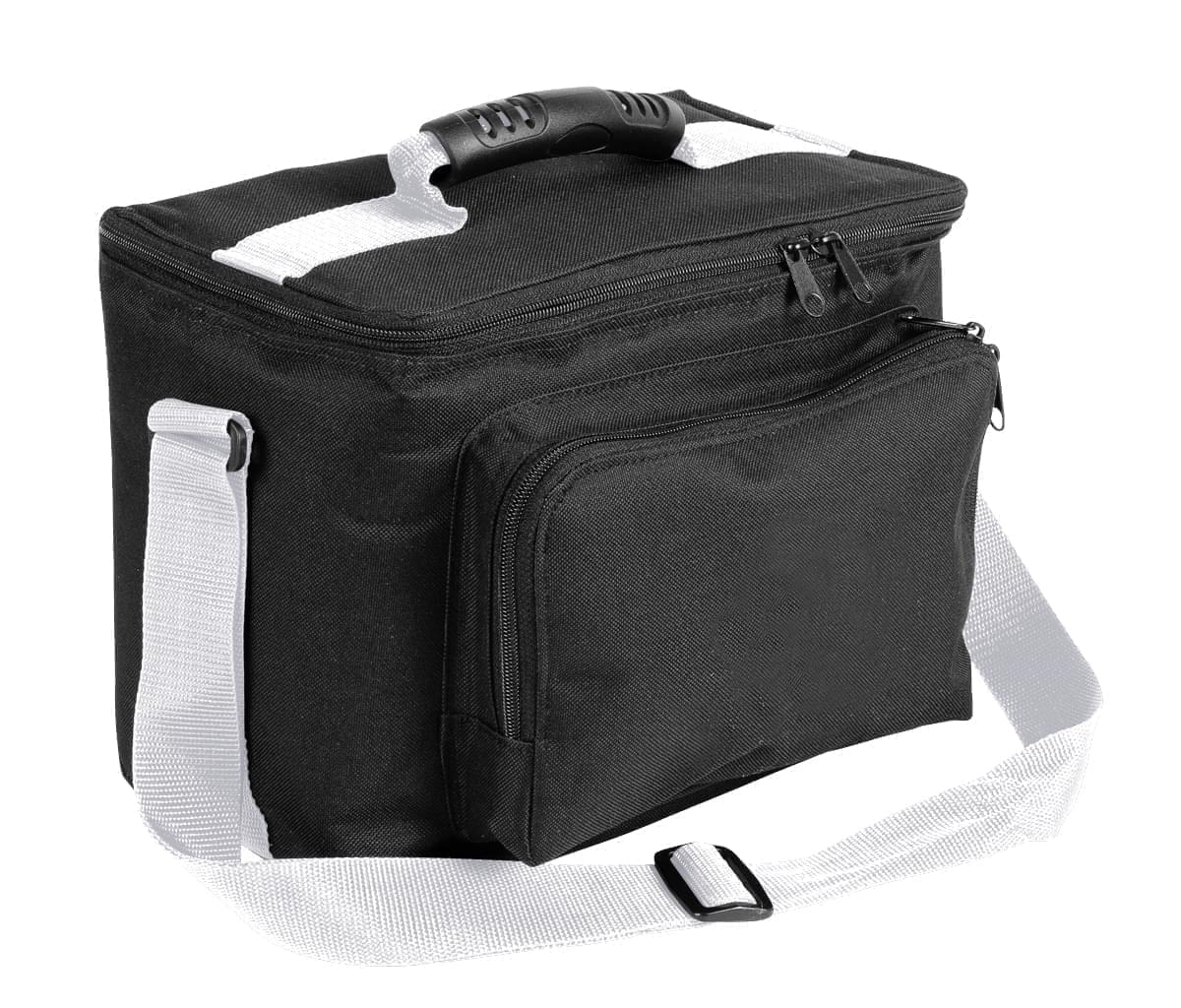 USA Made Nylon Poly Lunch Coolers, Black-White, 11001161-AO4