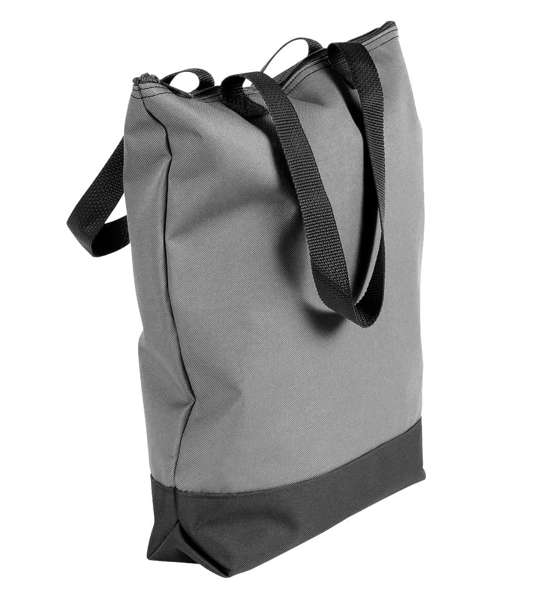 USA Made Poly Notebook Tote Bags, Grey-Black, 1AAMX1UA1R