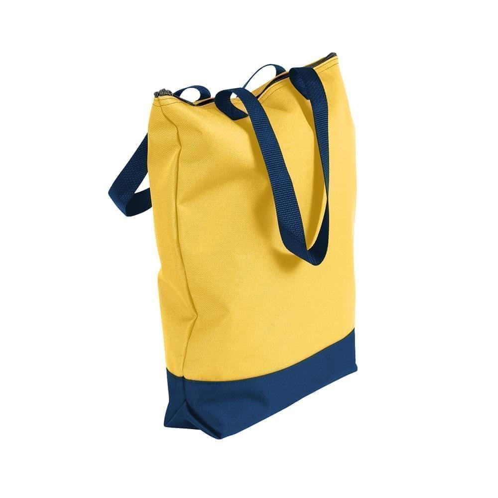 USA Made Poly Notebook Tote Bags, Gold-Navy, 1AAMX1UA4Z
