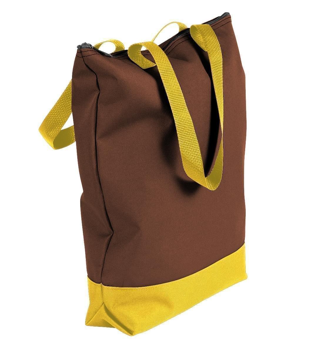 USA Made Canvas Portfolio Tote Bags, Brown-Gold, 1AAMX1UAA5