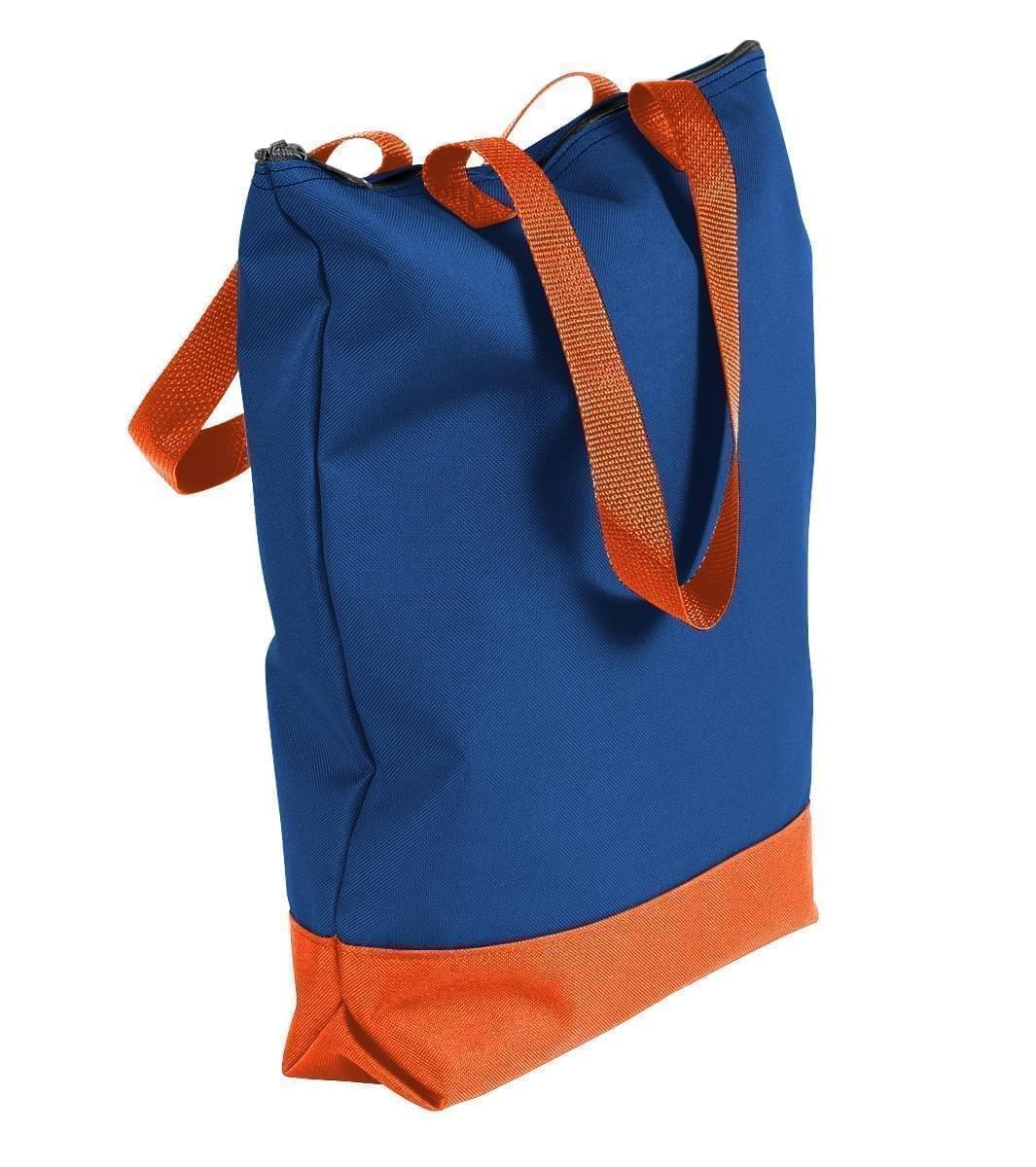 USA Made Canvas Portfolio Tote Bags, Royal Blue-Orange, 1AAMX1UAF0