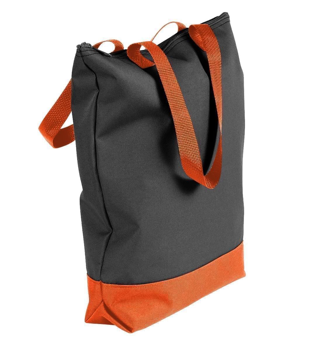 USA Made Canvas Portfolio Tote Bags, Black-Orange, 1AAMX1UAH0