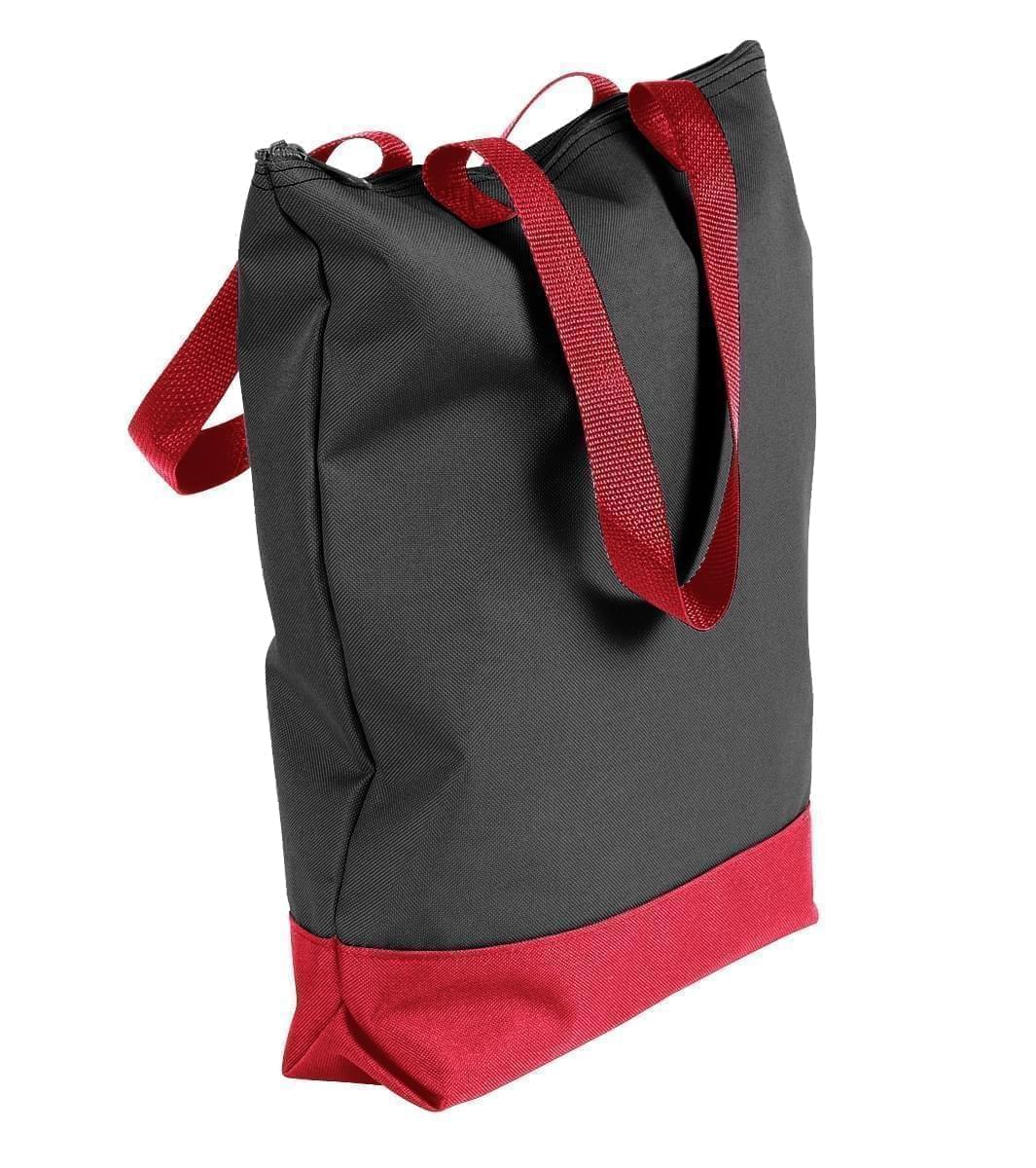 USA Made Canvas Portfolio Tote Bags, Black-Red, 1AAMX1UAH2