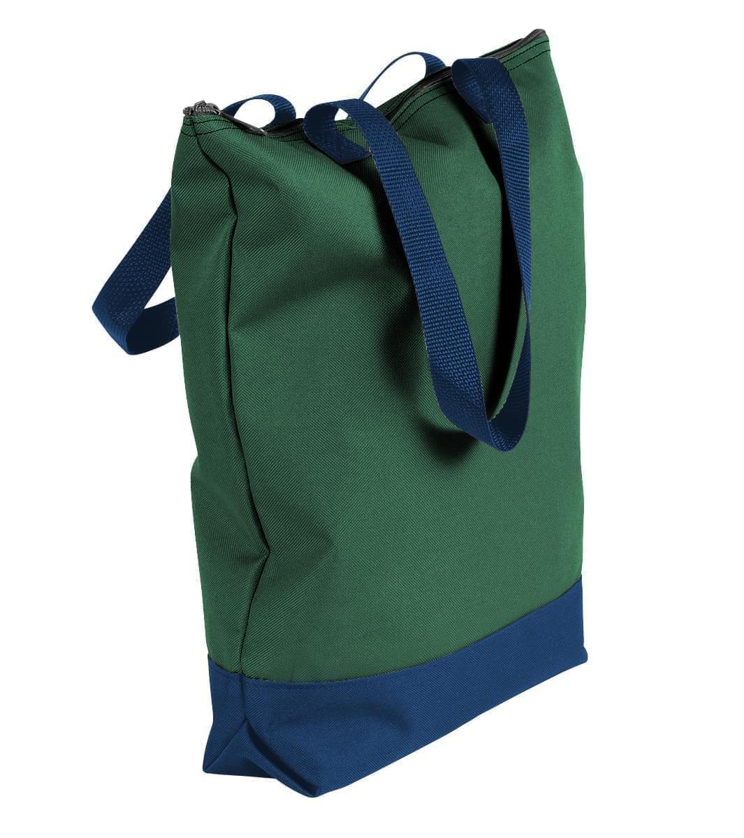 USA Made Canvas Portfolio Tote Bags, Hunter Green-Navy, 1AAMX1UAIZ