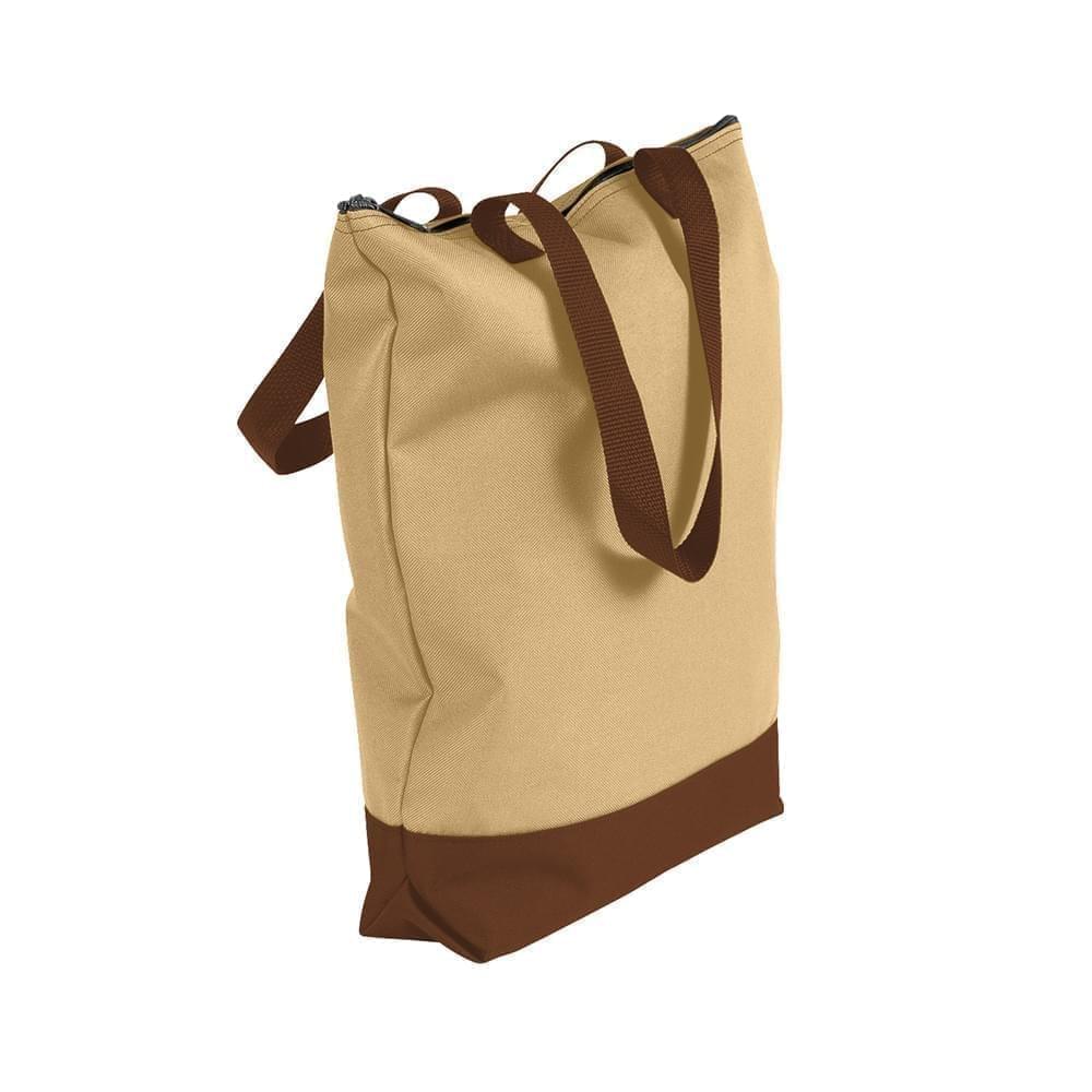 USA Made Canvas Portfolio Tote Bags, Khaki-Brown, 1AAMX1UAJS