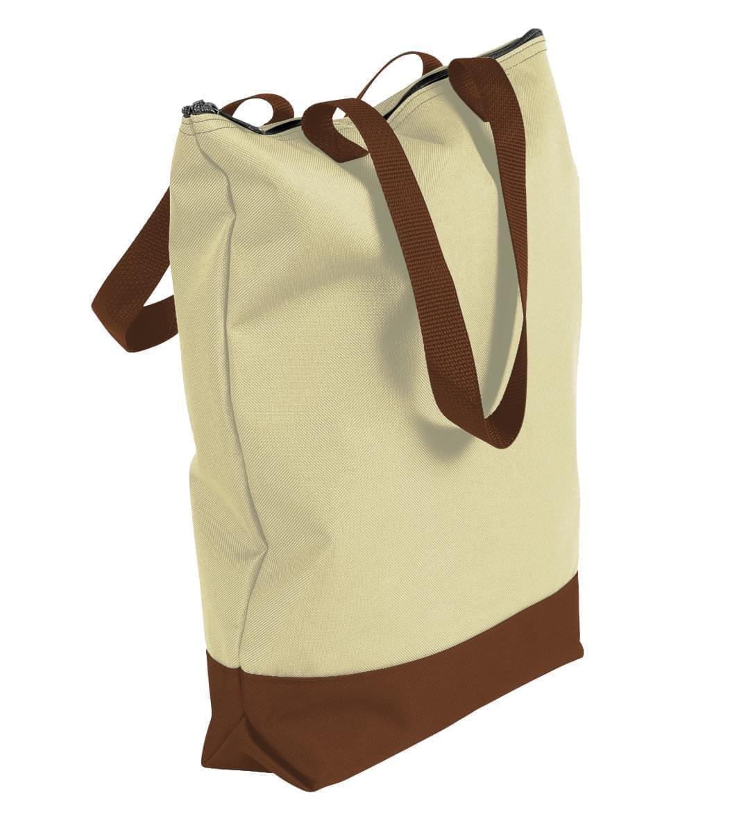 USA Made Canvas Portfolio Tote Bags, Natural-Brown, 1AAMX1UAKS