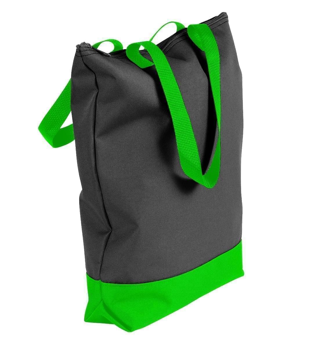 USA Made Poly Notebook Tote Bags, Black-Lime, 1AAMX1UAOY