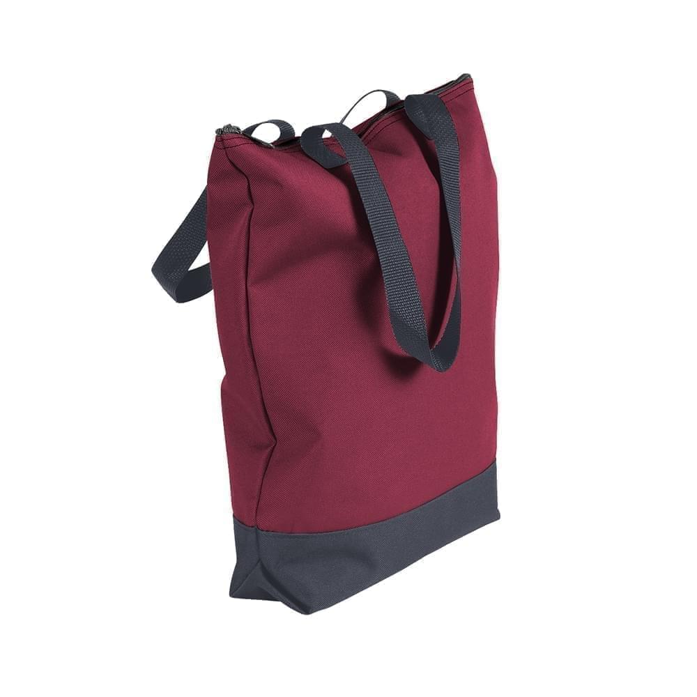 USA Made Poly Notebook Tote Bags, Burgundy-Graphite, 1AAMX1UAQT