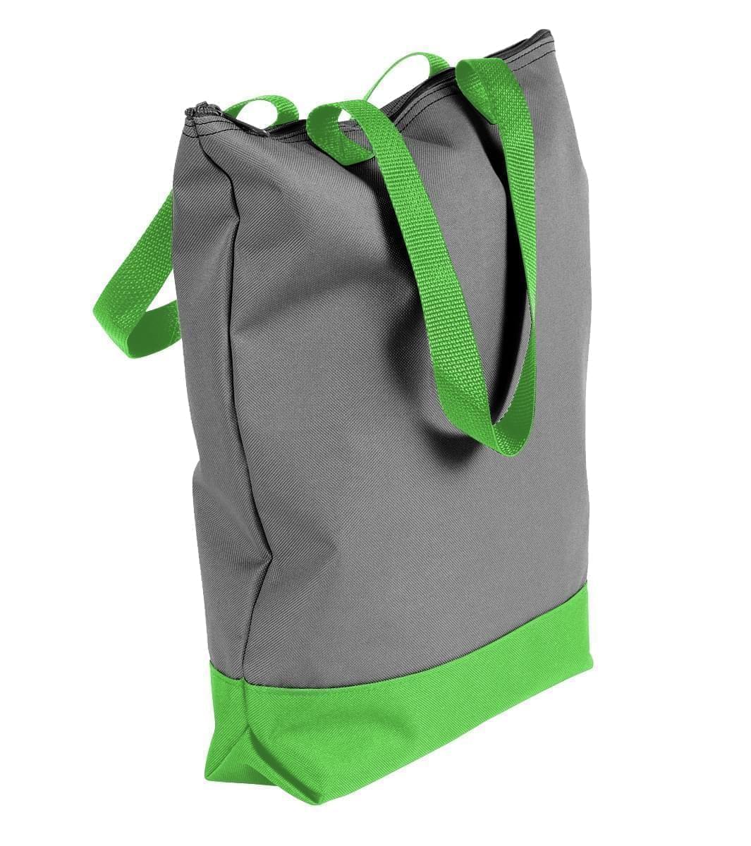 USA Made Poly Notebook Tote Bags, Graphite-Lime, 1AAMX1UARY