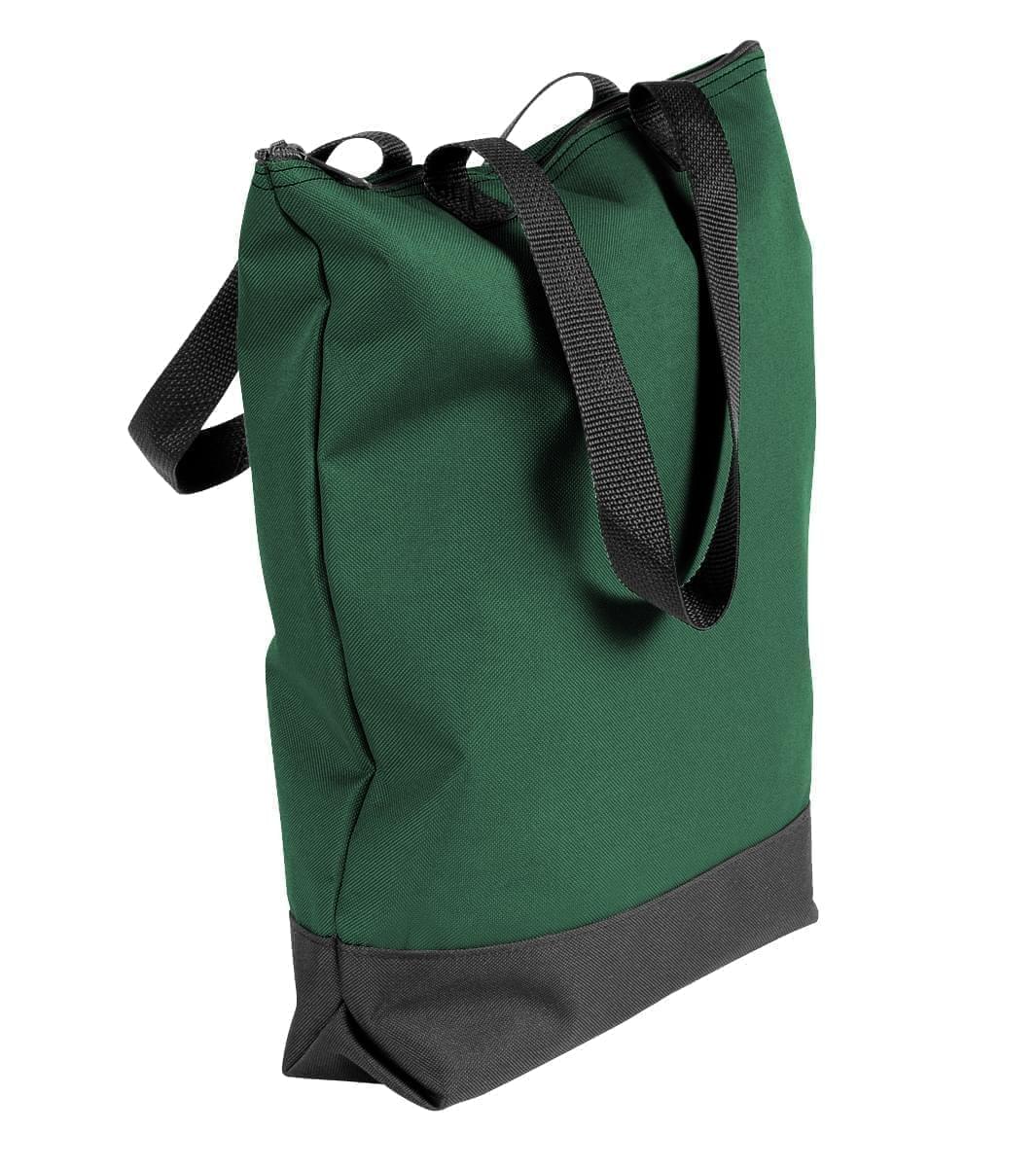 USA Made Poly Notebook Tote Bags, Hunter Green-Black, 1AAMX1UASR