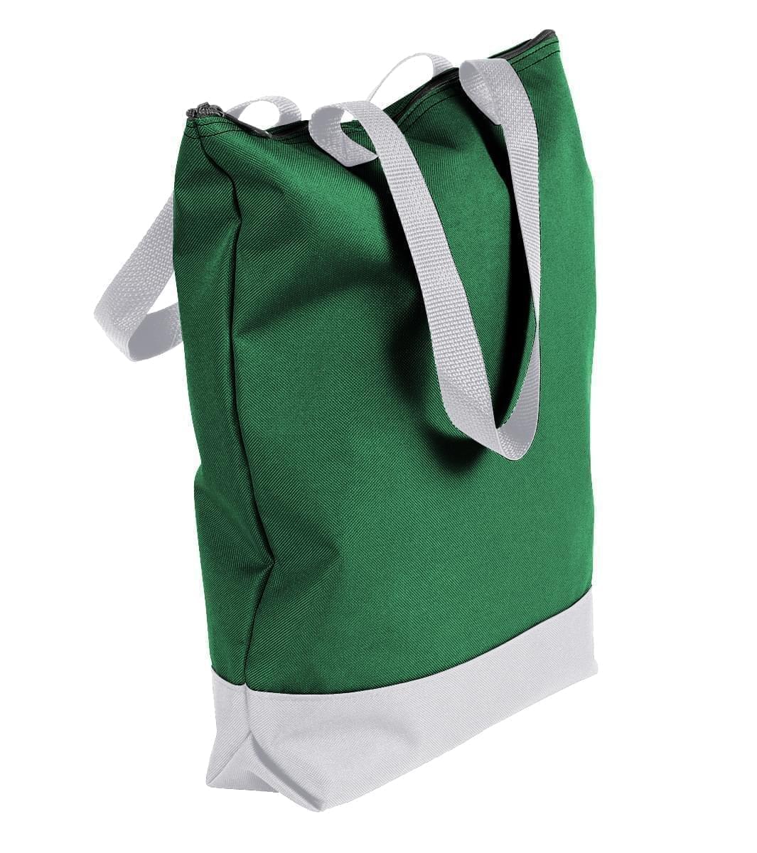 USA Made Poly Notebook Tote Bags, Kelly Green-White, 1AAMX1UAT4