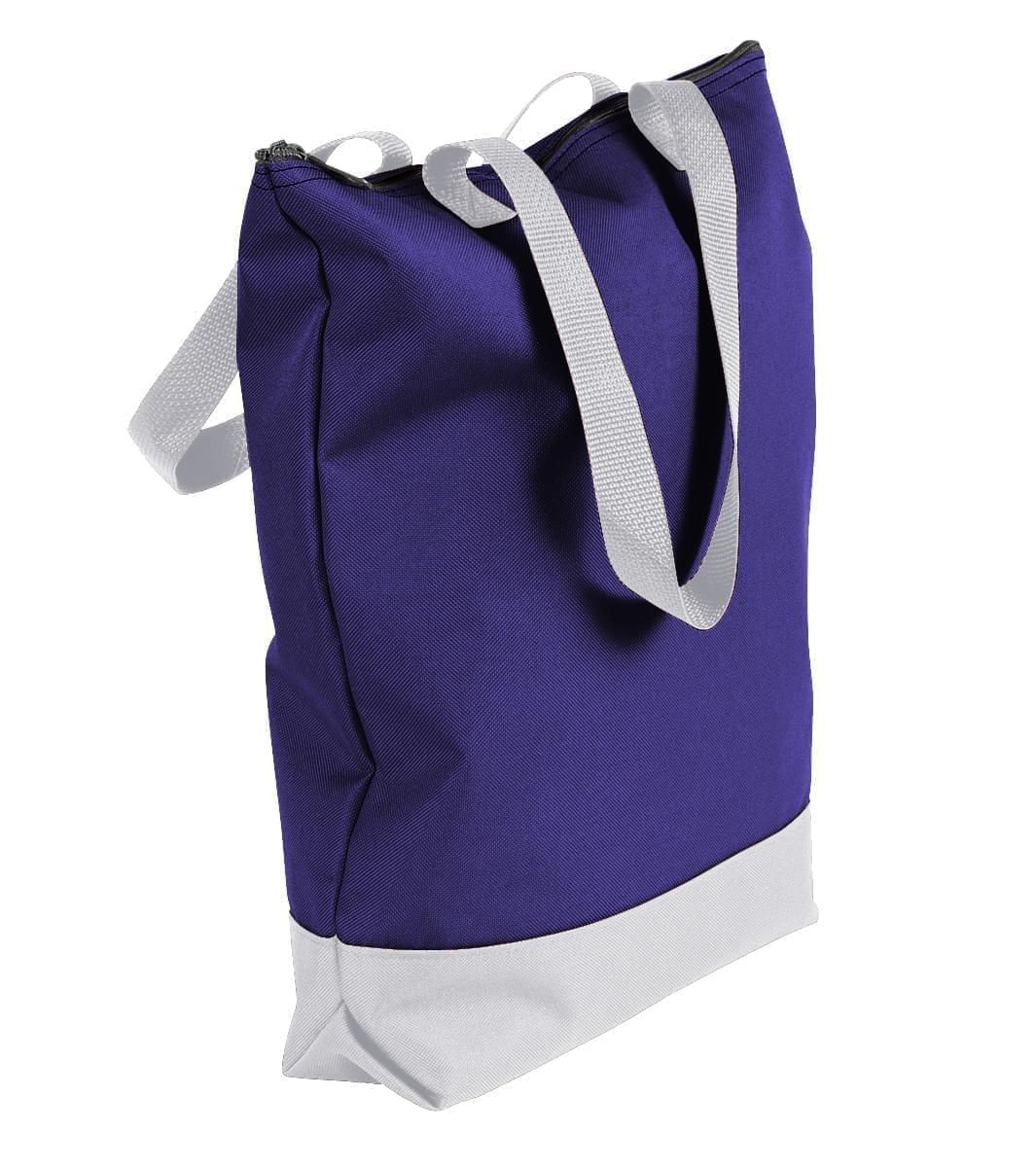 USA Made Poly Notebook Tote Bags, Purple-White, 1AAMX1UAY4