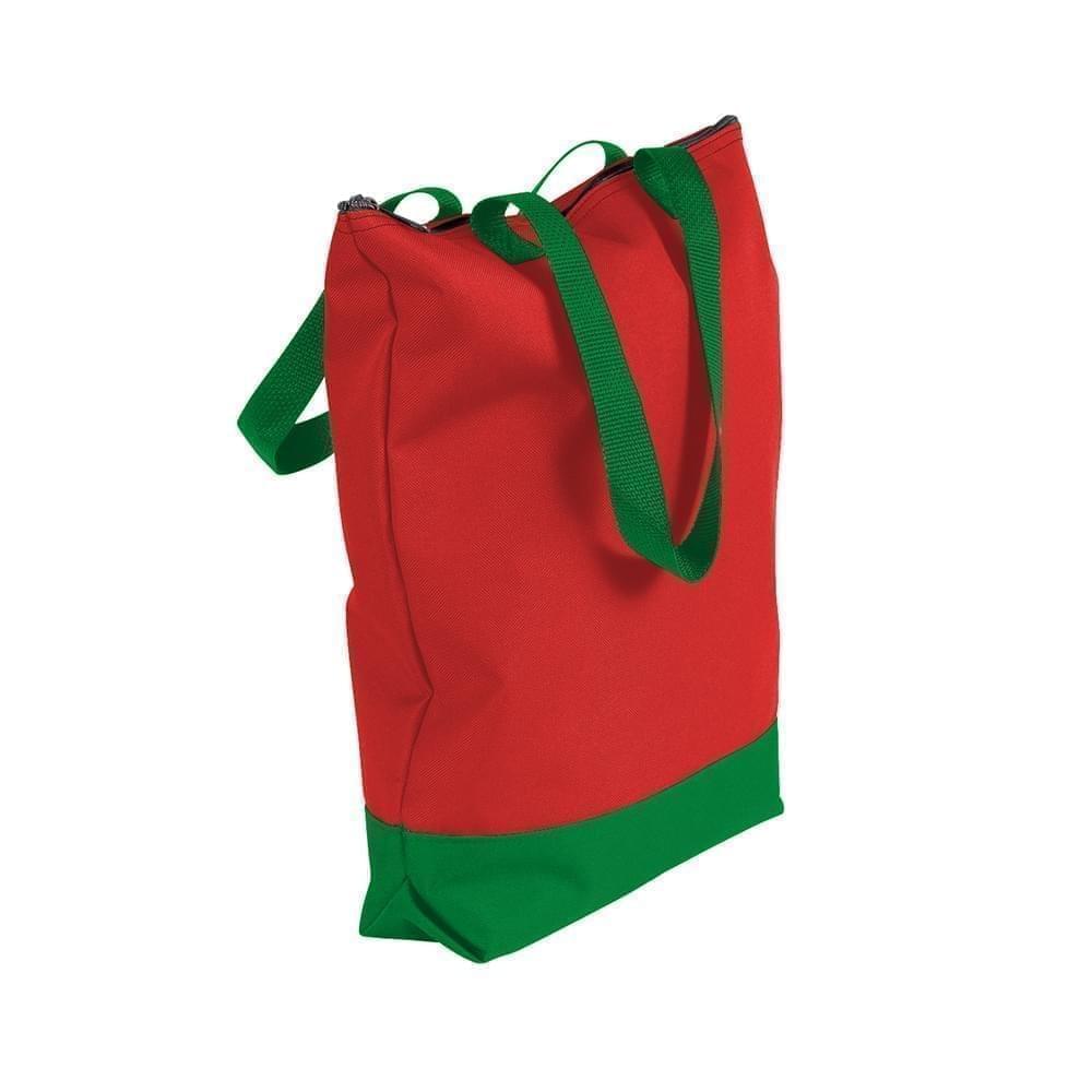 USA Made Poly Notebook Tote Bags, Red-Kelly Green, 1AAMX1UAZW