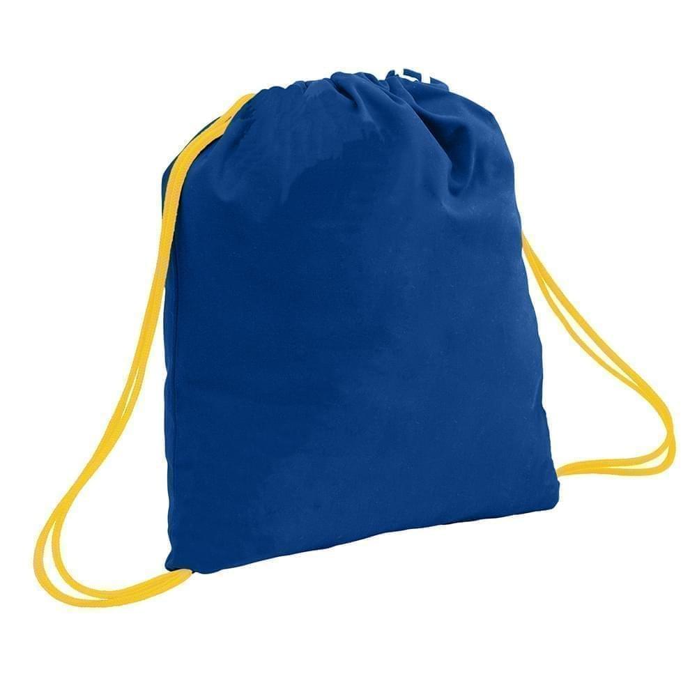 USA Made 200 D Nylon Drawstring Backpacks, Royal-Gold, 2001744-T05