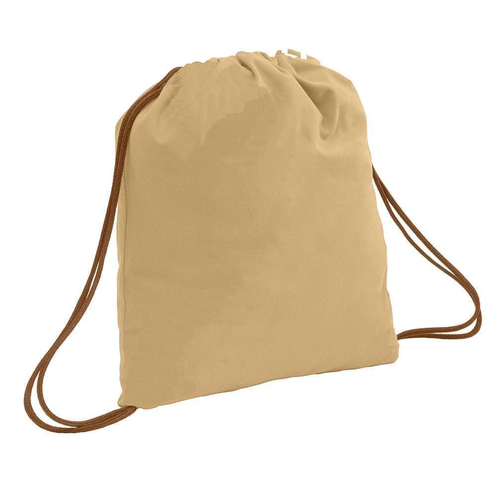 USA Made 200 D Nylon Drawstring Backpacks, Khaki-Brown, 2001744-T2S