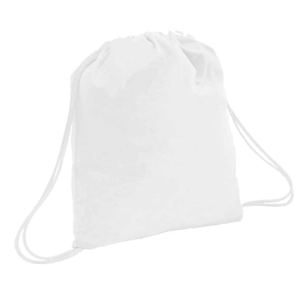 USA Made 200 D Nylon Drawstring Backpacks, White-White, 2001744-T34