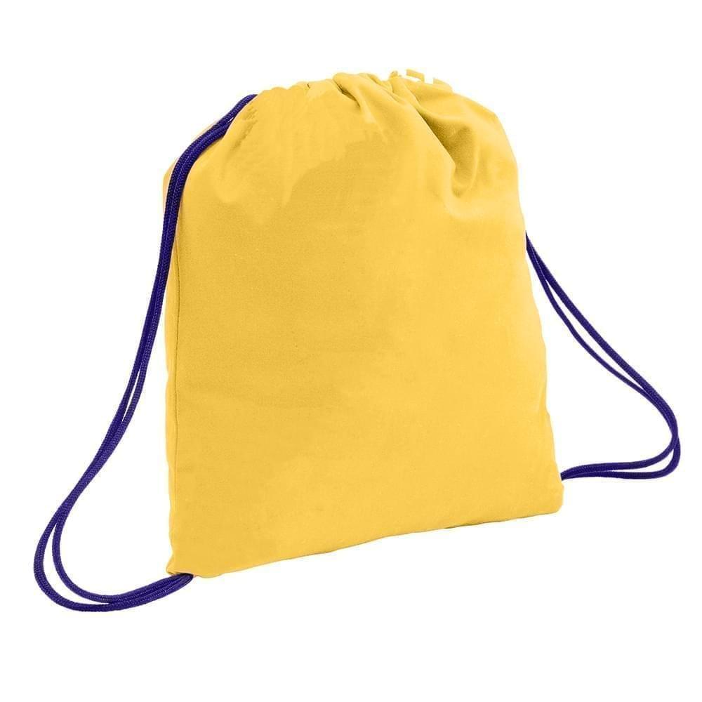 USA Made 200 D Nylon Drawstring Backpacks, Gold-Purple, 2001744-T41
