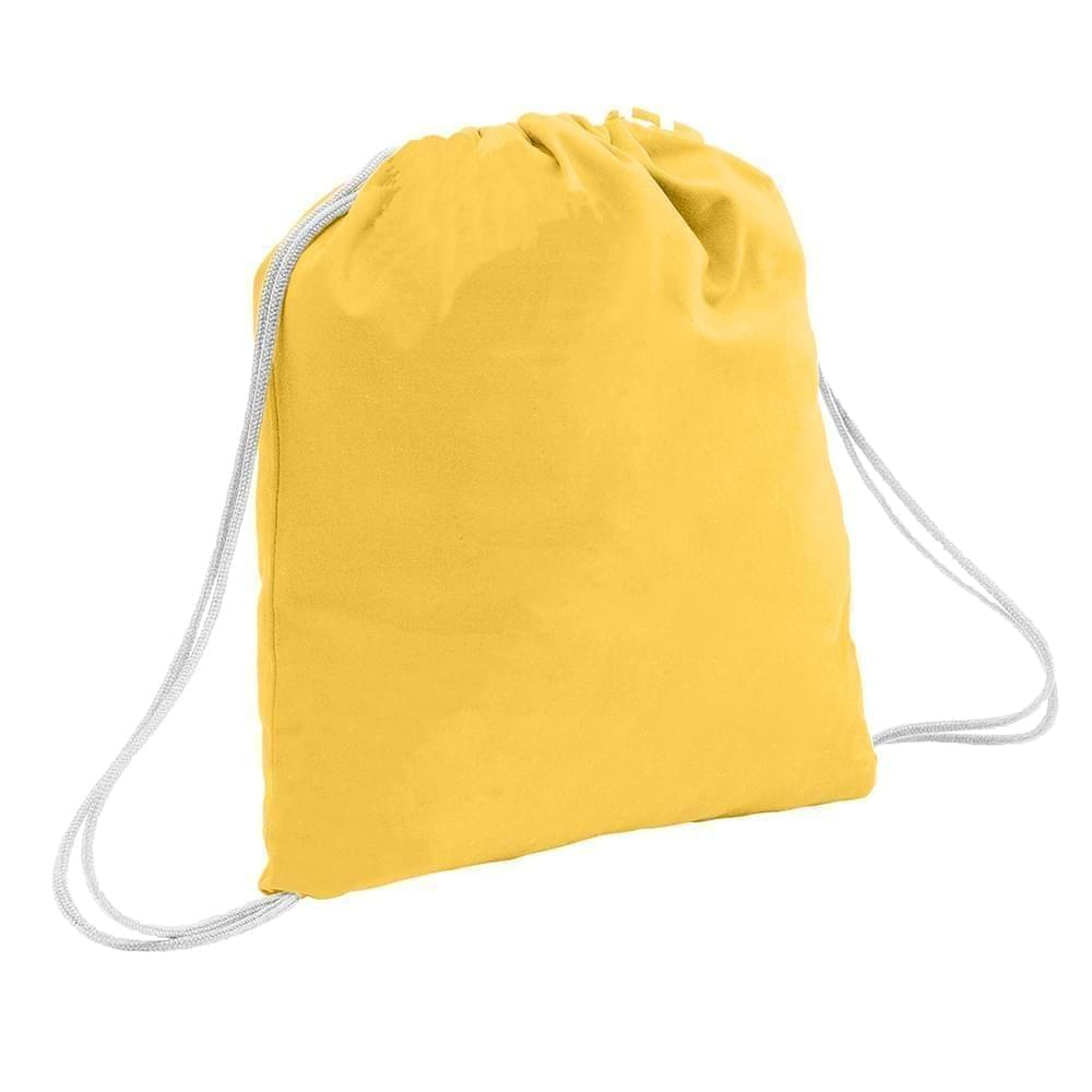 USA Made 200 D Nylon Drawstring Backpacks, Gold-White, 2001744-T44