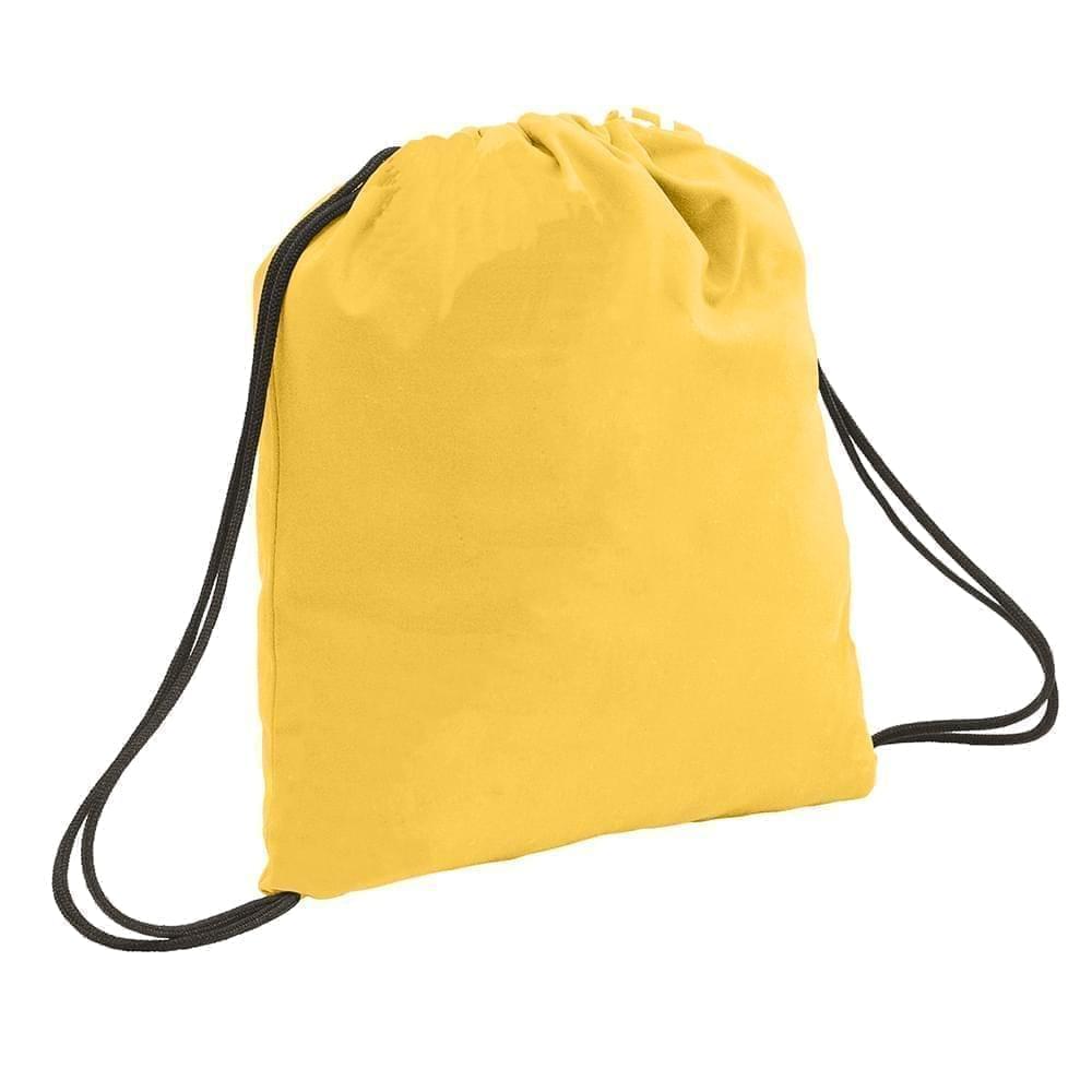 USA Made 200 D Nylon Drawstring Backpacks, Gold-Black, 2001744-T4R