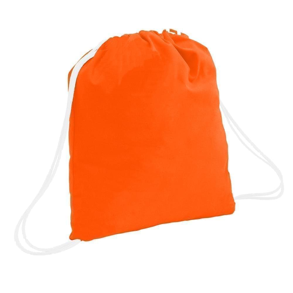 USA Made 200 D Nylon Drawstring Backpacks, Orange-White, 2001744-TX4