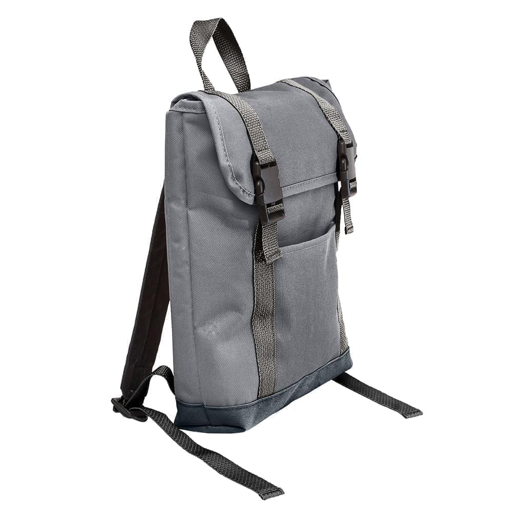 USA Made Poly Small T Bottom Backpacks, Graphite-Black, 2001921-ARR