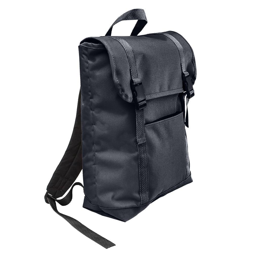 USA Made Poly Large T Bottom Backpacks, Graphite-Graphite, 2001922-ART