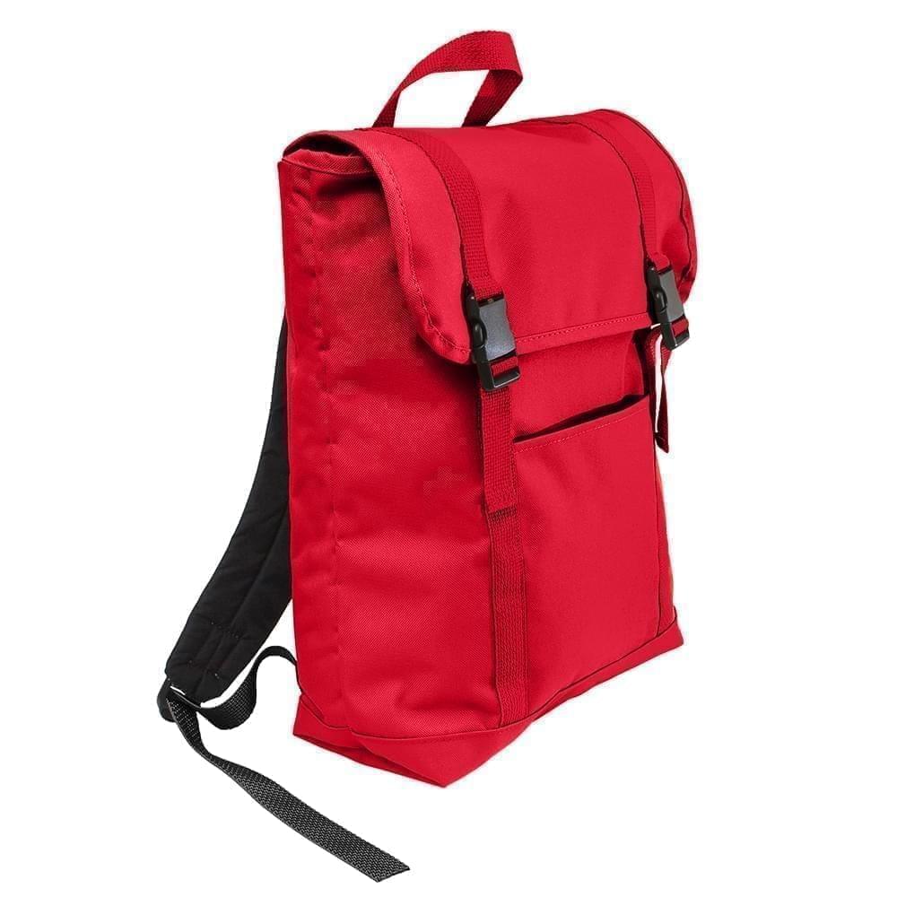 USA Made Poly Large T Bottom Backpacks, Red-Red, 2001922-AZ2