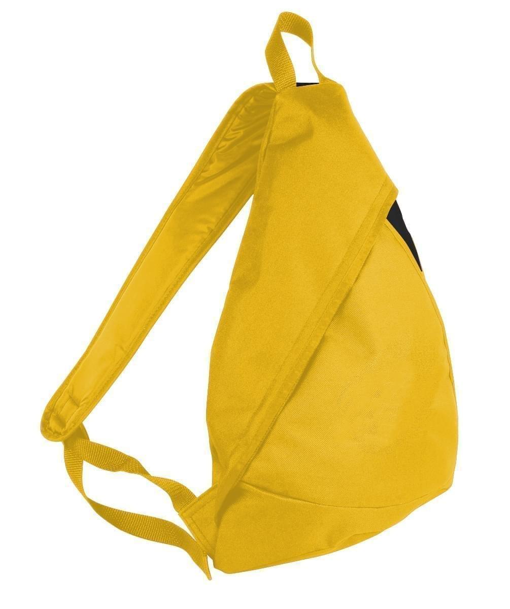 USA Made Poly Sling Messenger Backpacks, Gold-Black, 2101110-A4R