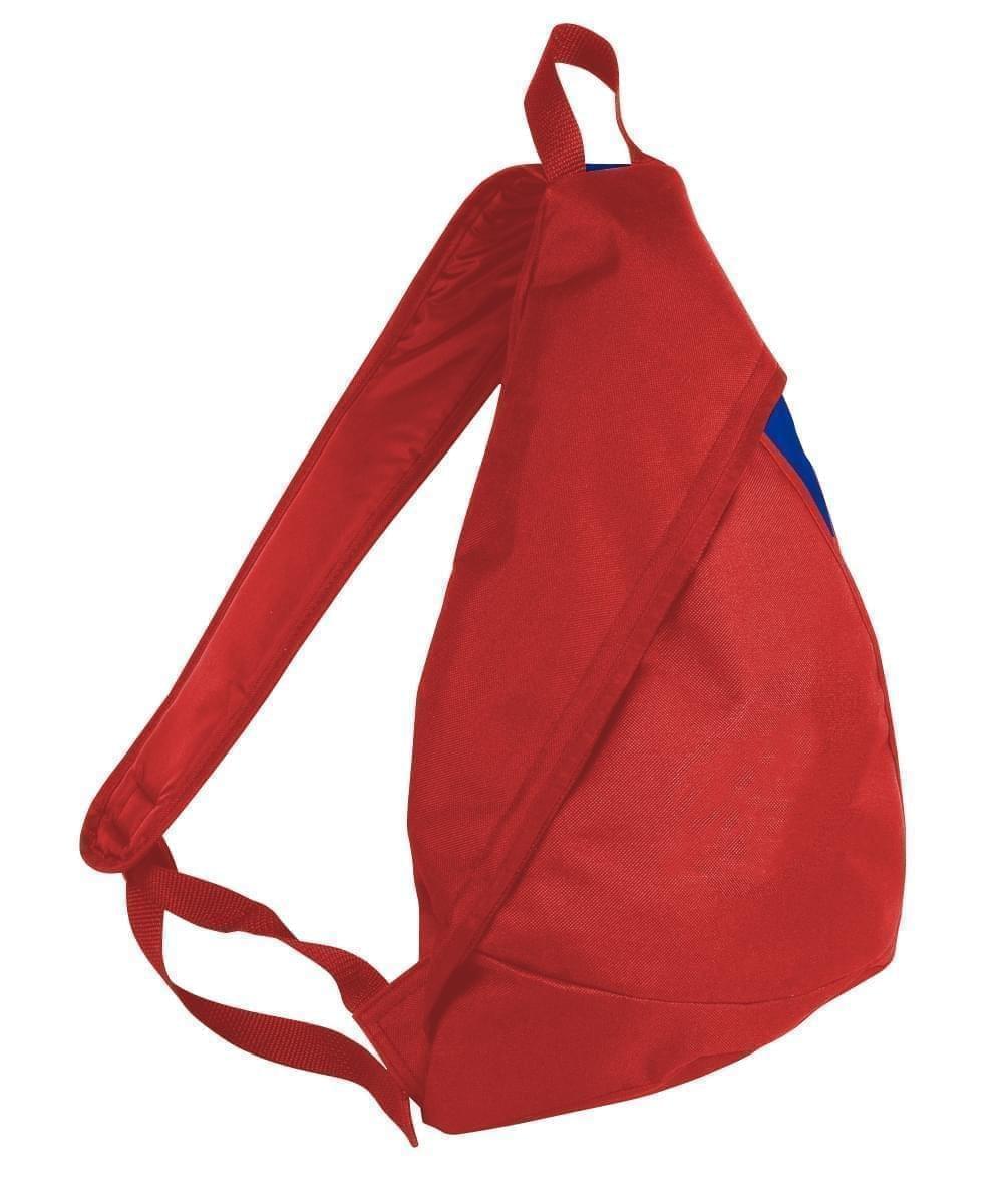 USA Made Poly Sling Messenger Backpacks, Red-Royal Blue, 2101110-AZ3