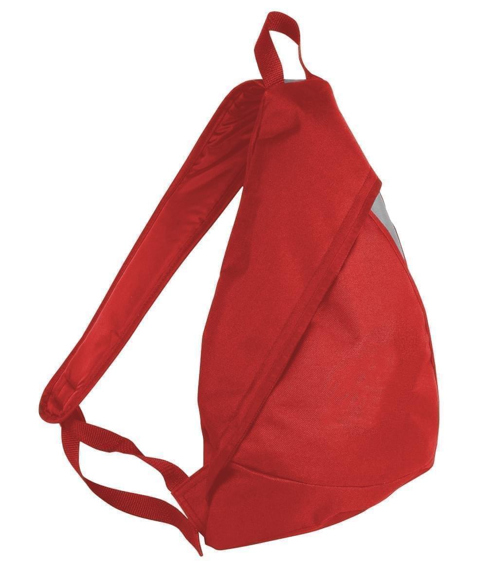 USA Made Poly Sling Messenger Backpacks, Red-Grey, 2101110-AZU