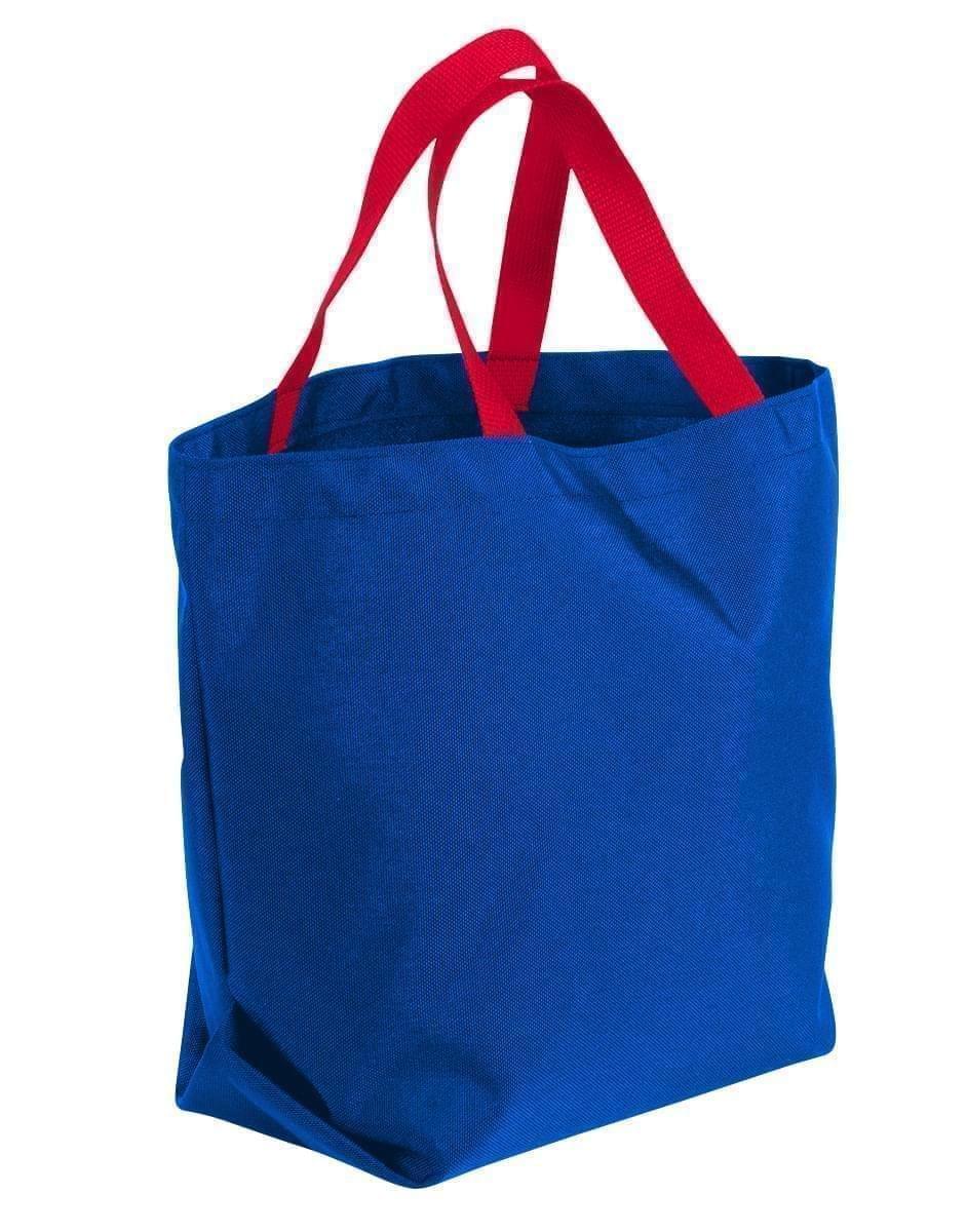 USA Made Poly Convention Expo Tote Bags, Royal Blue-Red, 2BAD31UA02