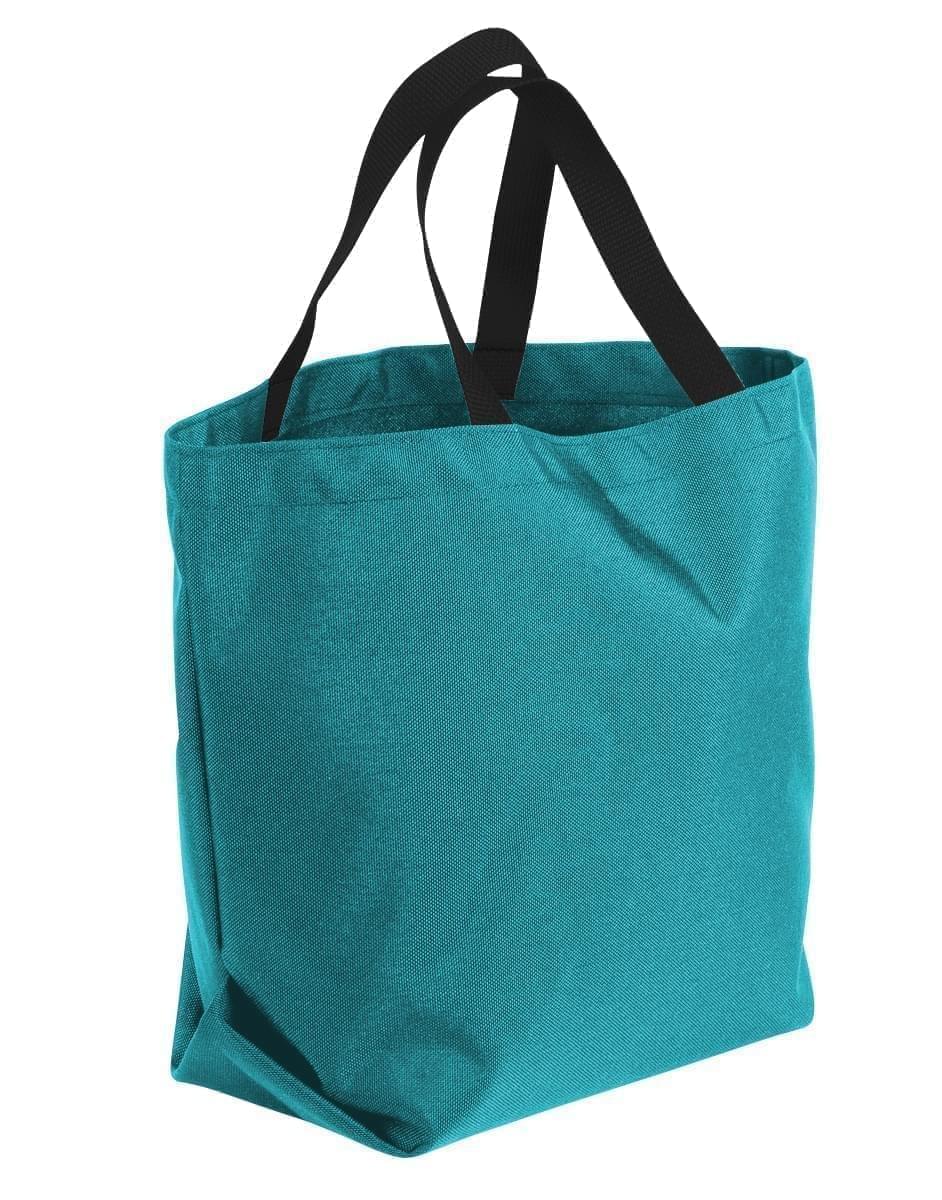 USA Made Poly Convention Expo Tote Bags, Turquoise-Black, 2BAD31UA9R