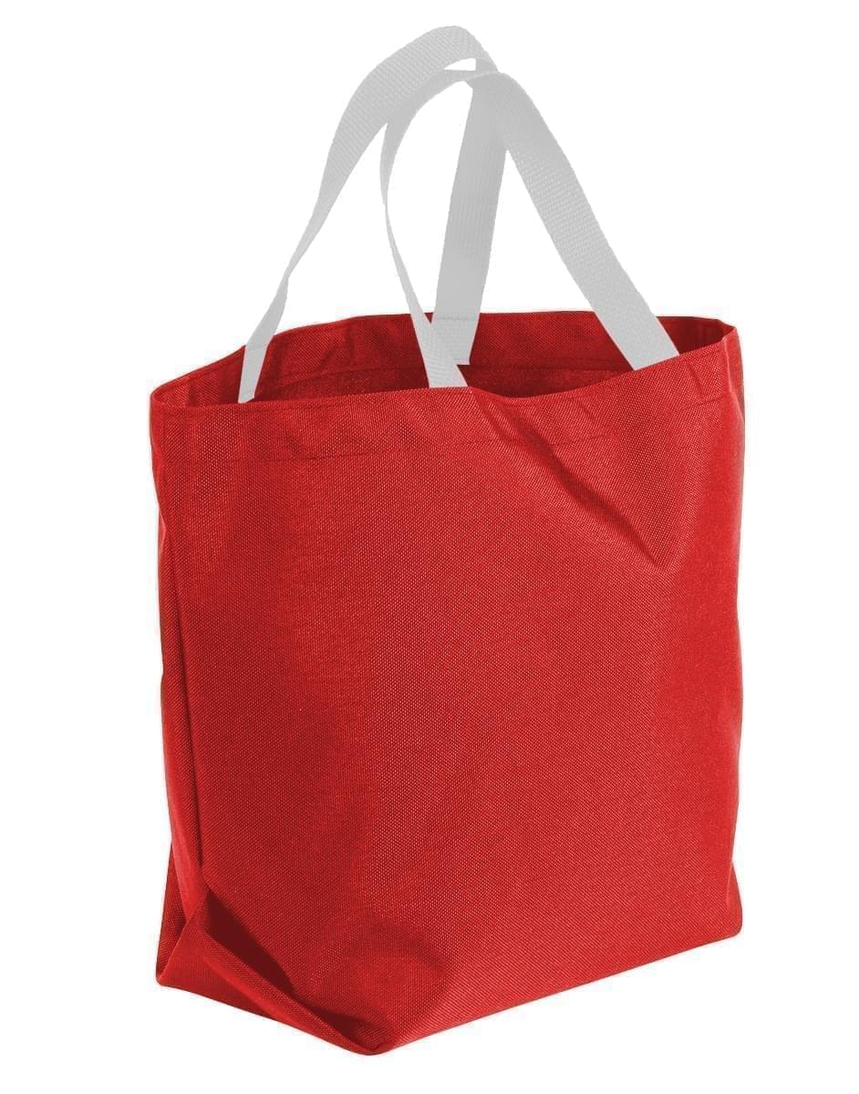 USA Made Canvas Grocery Tote Bags, Red-White, 2BAD31UAE4