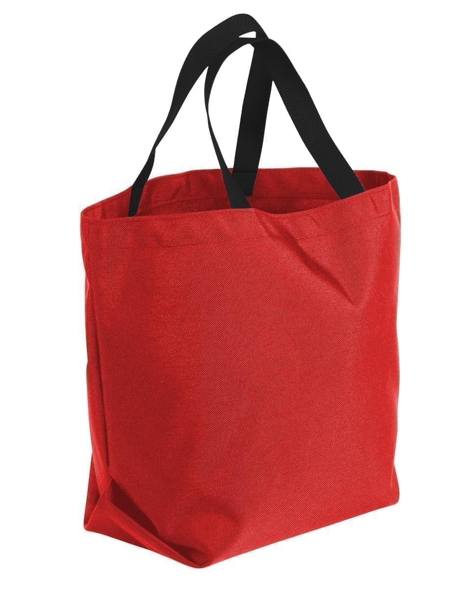 USA Made Canvas Grocery Tote Bags, Red-Black, 2BAD31UAER