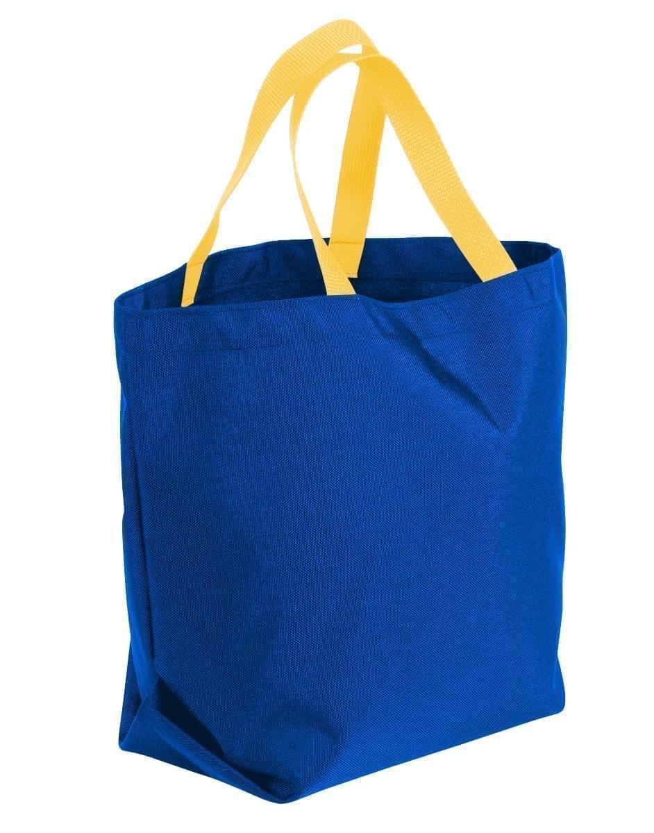 USA Made Canvas Grocery Tote Bags, Royal Blue-Gold, 2BAD31UAF5