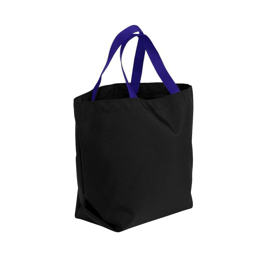 USA Made Canvas Grocery Tote Bags, Black-Purple, 2BAD31UAH1