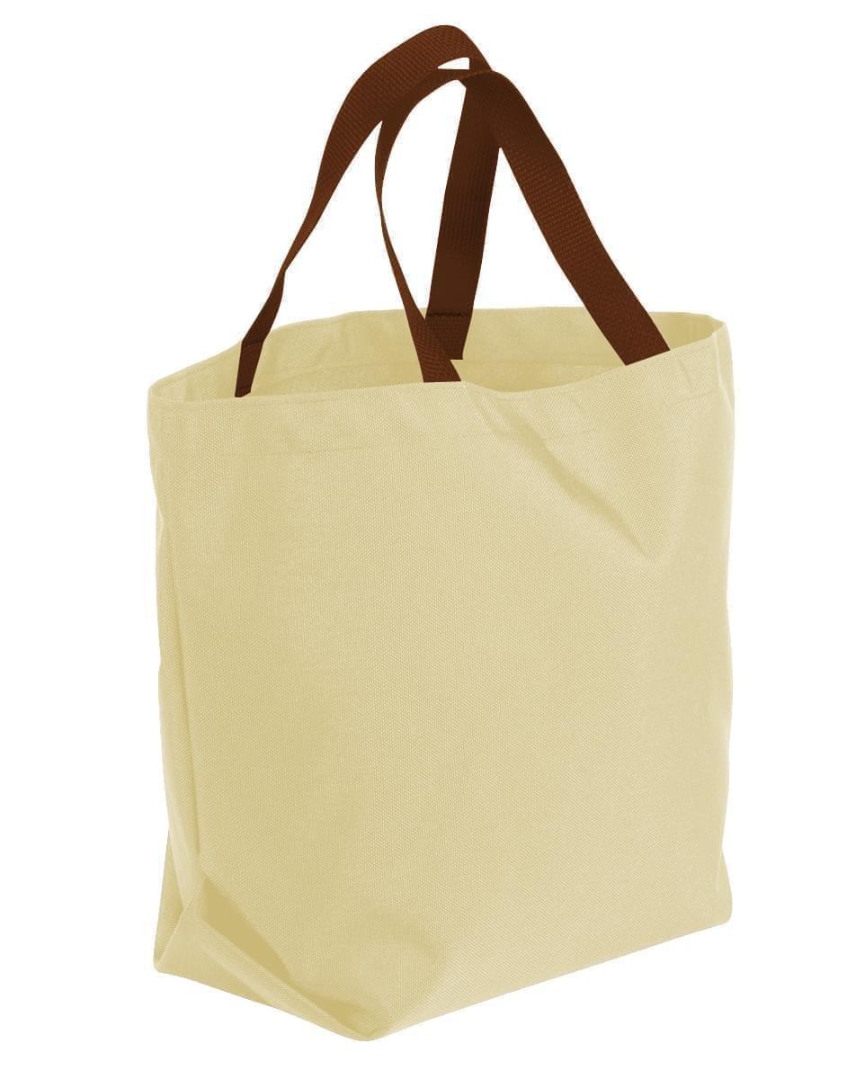 USA Made Canvas Grocery Tote Bags, Natural-Brown, 2BAD31UAKS