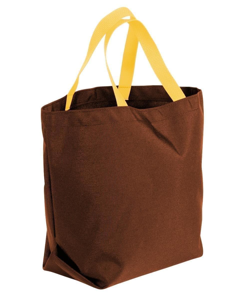 USA Made Poly Convention Expo Tote Bags, Brown-Gold, 2BAD31UAP5