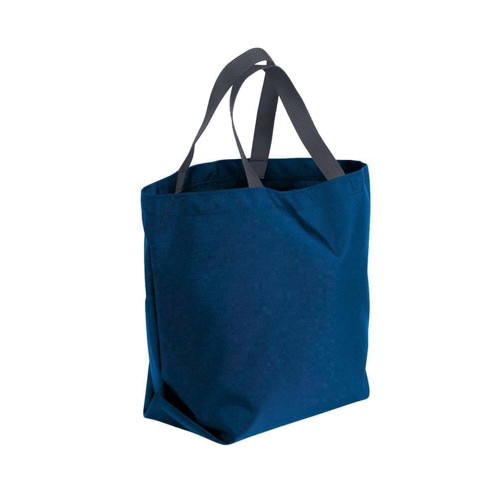 USA Made Poly Convention Expo Tote Bags, Navy-Graphite, 2BAD31UAWT