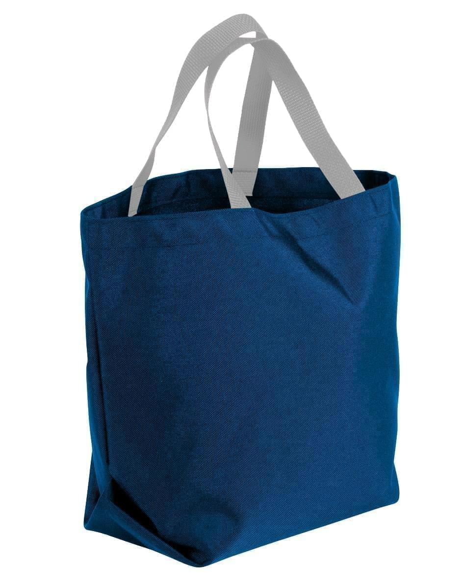 USA Made Poly Convention Expo Tote Bags, Navy-Grey, 2BAD31UAWU
