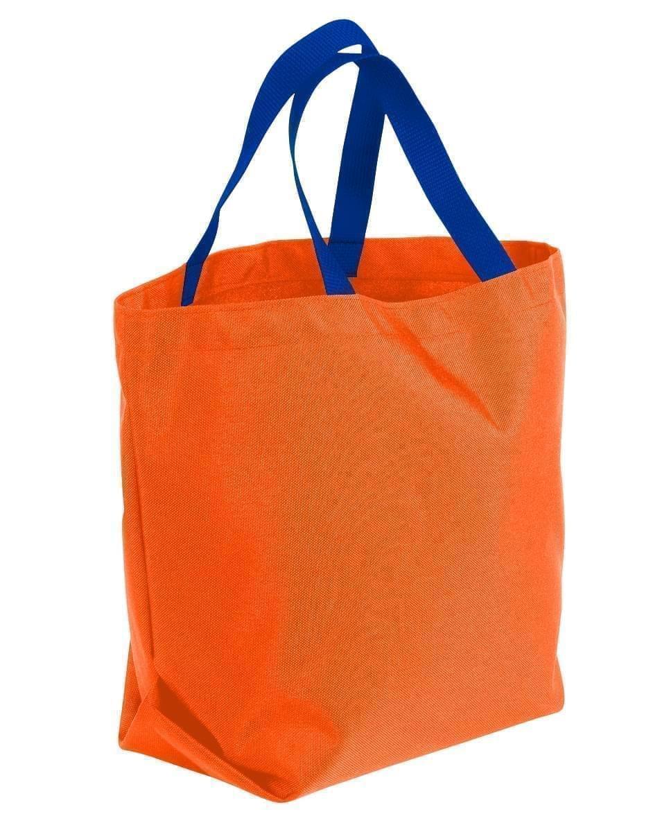 USA Made Poly Convention Expo Tote Bags, Orange-Royal Blue, 2BAD31UAX3