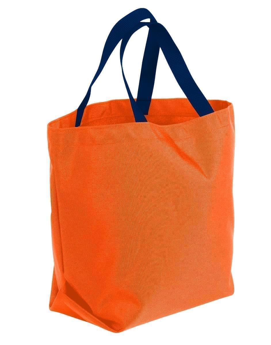 USA Made Poly Convention Expo Tote Bags, Orange-Navy, 2BAD31UAXZ
