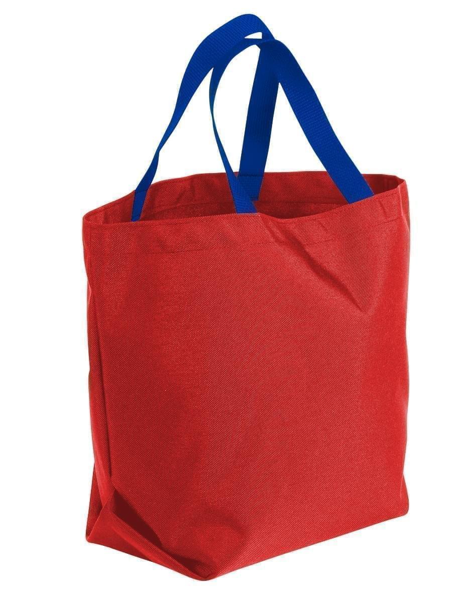 USA Made Poly Convention Expo Tote Bags, Red-Royal Blue, 2BAD31UAZ3