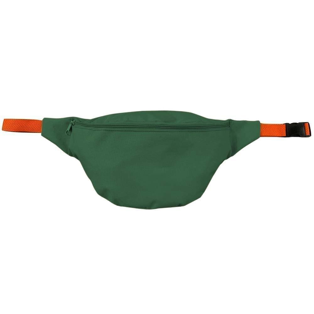 Deluxe Fanny Pack-600 D Poly-11W X 6H X 4D-Hunter Green/Orange