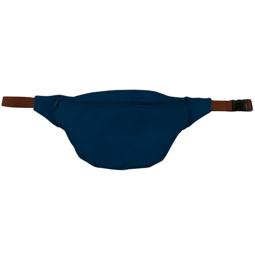 Deluxe Fanny Pack-600 D Poly-11W X 6H X 4D-Navy/Brown