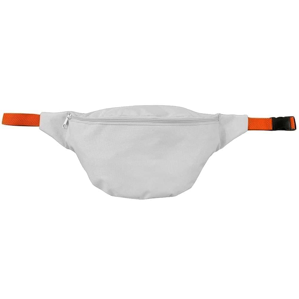 Standard Fanny Pack-600 D Poly-12W X 6H X 4D-White/Orange